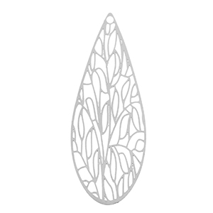 Breloques en acier Inox boh&egrave;mes goutte Argent&eacute;