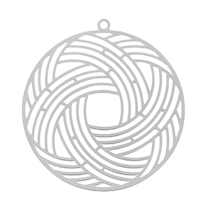 Breloques en acier Inox boh&egrave;mes 45mm Argent&eacute;