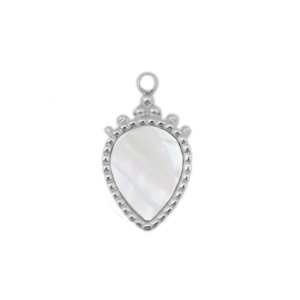 Breloques en acier Inox coquille goutte Argent&eacute;-blanc (couleur naturelle)