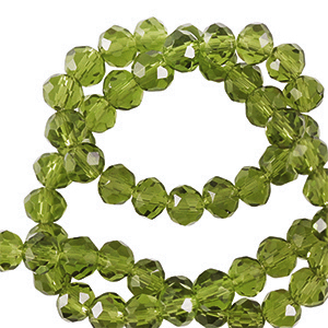 Perles &agrave; facettes 6x4mm disque Heishi Vert lime fonc&eacute;