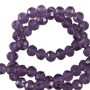 Perles &agrave; facettes 4x3mm disque Heishi Violet &eacute;minence
