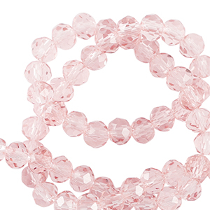 Perles &agrave; facettes 4x3mm disque Heishi Rose p&ecirc;che