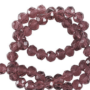 Perles &agrave; facettes 3x2mm disque Heishi Violet aubergine