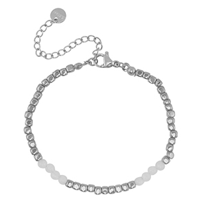 Bracelets en acier Inox Argent&eacute;-Blanc