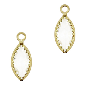 Pendentifs en verre Crystal Glass ovale Cristal-dor&eacute;