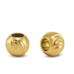 Perles en acier Inox 8mm Dor&eacute;