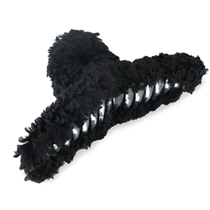 Accessoires pour cheveux pince &agrave; cheveux en polaire peluche Noir