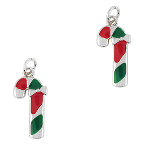 M&eacute;tal TQ laiton breloques canne &agrave; sucre Argent&eacute;