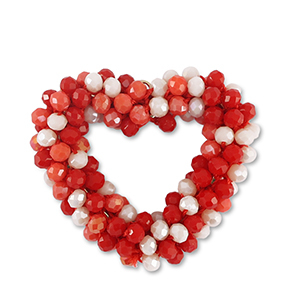 Boucles pendentifs facett&eacute;es coeur Multicolore&nbsp;