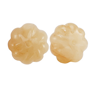 Pierres naturelles perles Quartz Aventurine fleur Orange cuivr&eacute;