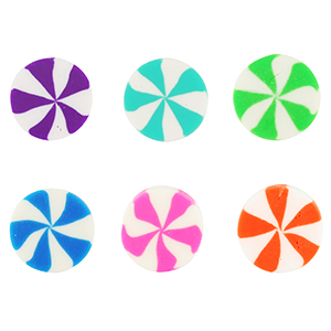 Perles en polym&egrave;re torsion Multicolore