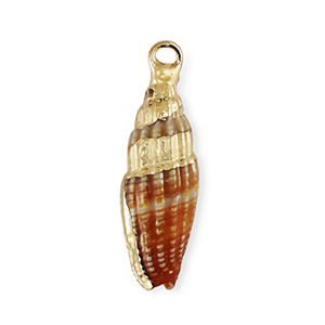Pendentifs coquillage specials Multicolore rouge marron-dor&eacute;