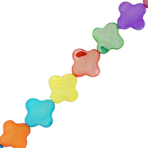 Perles coquillage tr&egrave;fle Multicolore