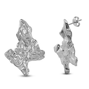 Boucles d'oreilles puces en acier Inox Argent&eacute;