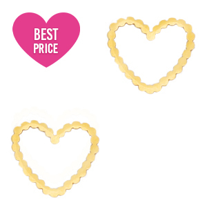 Breloques en acier inox connecteur coeur Dor&eacute;