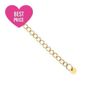 Appr&ecirc;ts en acier inox cha&icirc;nette d'extension m&eacute;daillon rond 4mm Dor&eacute;