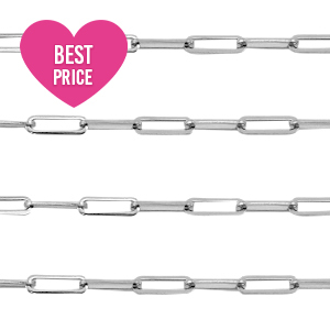 Appr&ecirc;ts en acier inox cha&icirc;ne maille jaseron maillons Argent&eacute;