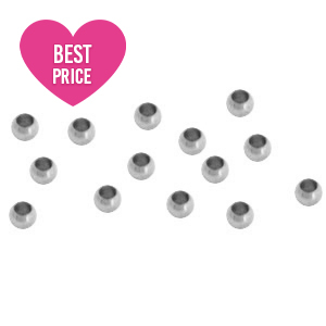 Appr&ecirc;ts en acier inox perles &agrave; &eacute;craser 2.5mm Argent&eacute;