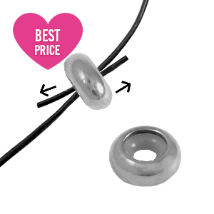 Appr&ecirc;ts en acier Inox perles stoppeur 10x4mm Argent&eacute;