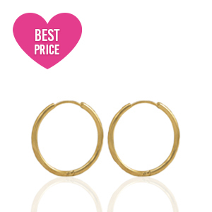 Boucles d'oreilles en acier inox cr&eacute;oles 11mm Dor&eacute;