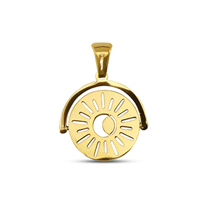 Breloques en acier Inox tourner soleil Dor&eacute;