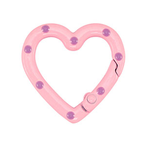 Appr&ecirc;ts color&eacute;s anneau porte-cl&eacute;s coeur Rose- violet