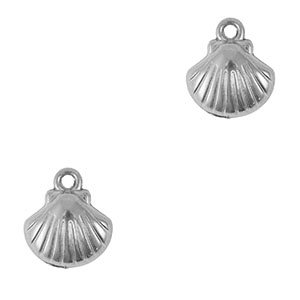 Breloques en acier Inox coquille Argent&eacute;