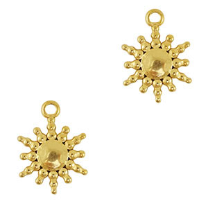 Breloques en acier Inox soleil Dor&eacute;