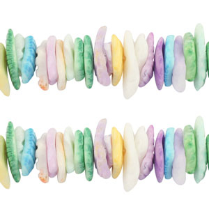 Perles coquillage chips Bleu-vert-violet