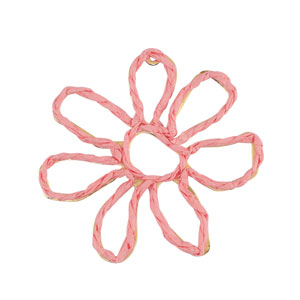 Pendentifs en Raphia fleur 55mm Rose clair