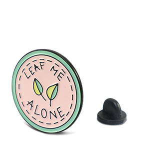 Pins "Leaf me alone" Rose-vert-noir