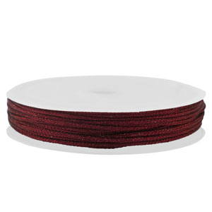Fil macram&eacute; tress&eacute; 1mm Bordeaux m&eacute;tallique