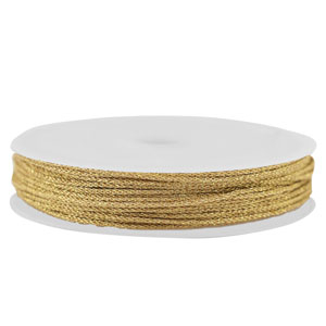 Fil macram&eacute; tress&eacute; 1mm Dor&eacute; fonc&eacute; m&eacute;tallique