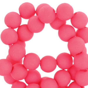 Perles acryliques 8 mm Rose n&eacute;on