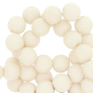 Perles acryliques 8 mm Blanc cass&eacute;