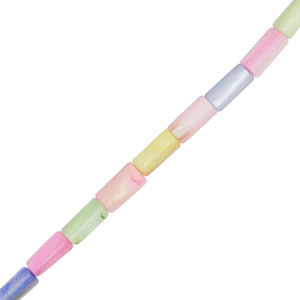 Perles coquillage tube Multicolore pastel