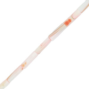 Perles coquillage tube Rose clair