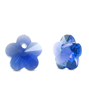 Pendentifs en verre Crystal glass fleur Bleu saphir