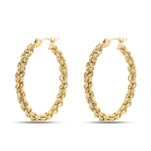 Boucles d'oreilles en acier Inox cr&eacute;oles Dor&eacute;