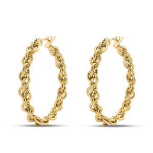 Boucles d'oreilles en acier Inox cr&eacute;oles Dor&eacute;