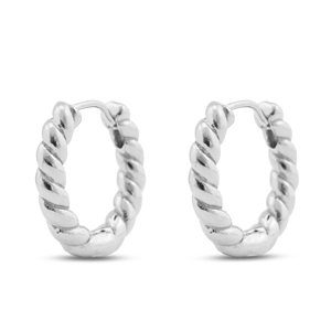 Boucles d'oreilles en acier Inox cr&eacute;oles Argent&eacute;