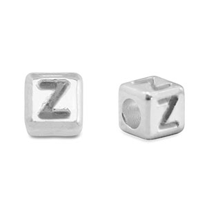 Perles alphabet en m&eacute;tal DQ Z Argent&eacute; antique (sans nickel)