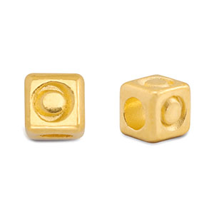 Perles alphabet en m&eacute;tal DQ O Dor&eacute; (sans nickel)