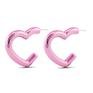 Boucles d'oreilles tendance coeur Rose