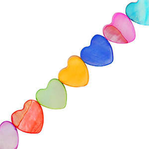 Perles coquillage coeur Multicolore