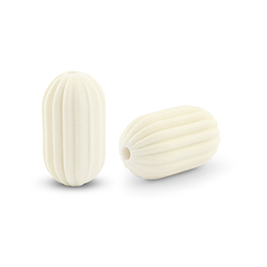 Perles acryliques ovale Blanc cass&eacute;