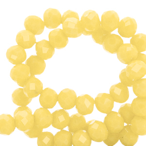 Perles &agrave; facettes 6x4mm disque Jaune soleil-pearl shine coating
