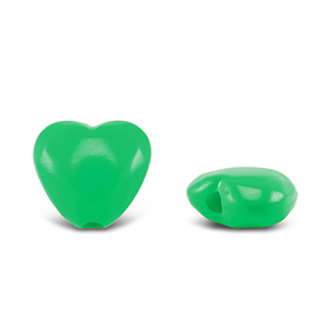 Perles acryliques c&oelig;ur Vert