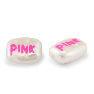 Perles acryliques "pink" Perle-rose-blanc