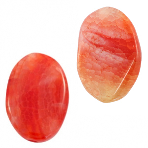 Pierres semi-pr&eacute;cieuses ovale orange rouge opal